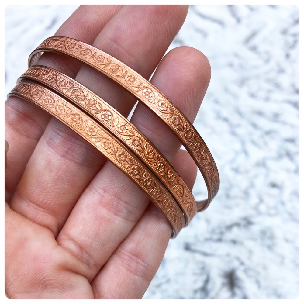Copper-Colored Bangle Set - Picture 2 of 3
